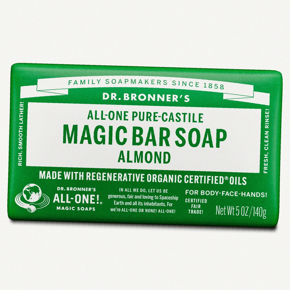 Almond Pure-Castile Bar Soap Natural Hand Cleanser