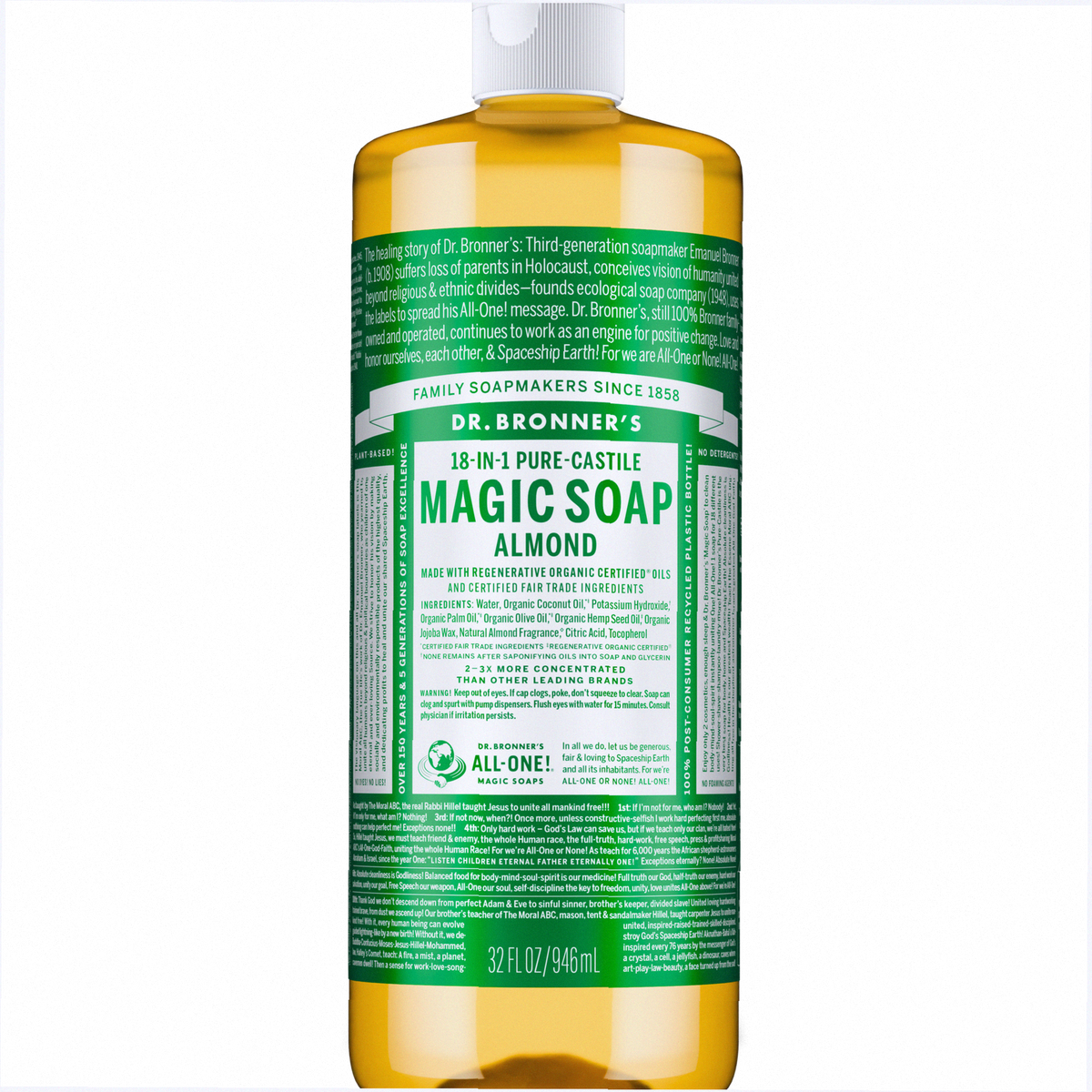 Almond Pure-Castile Liquid Soap for Body & Hands