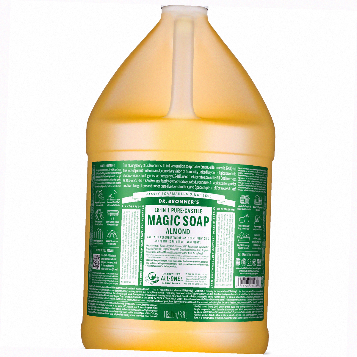 Almond Pure-Castile Liquid Soap for Body & Hands