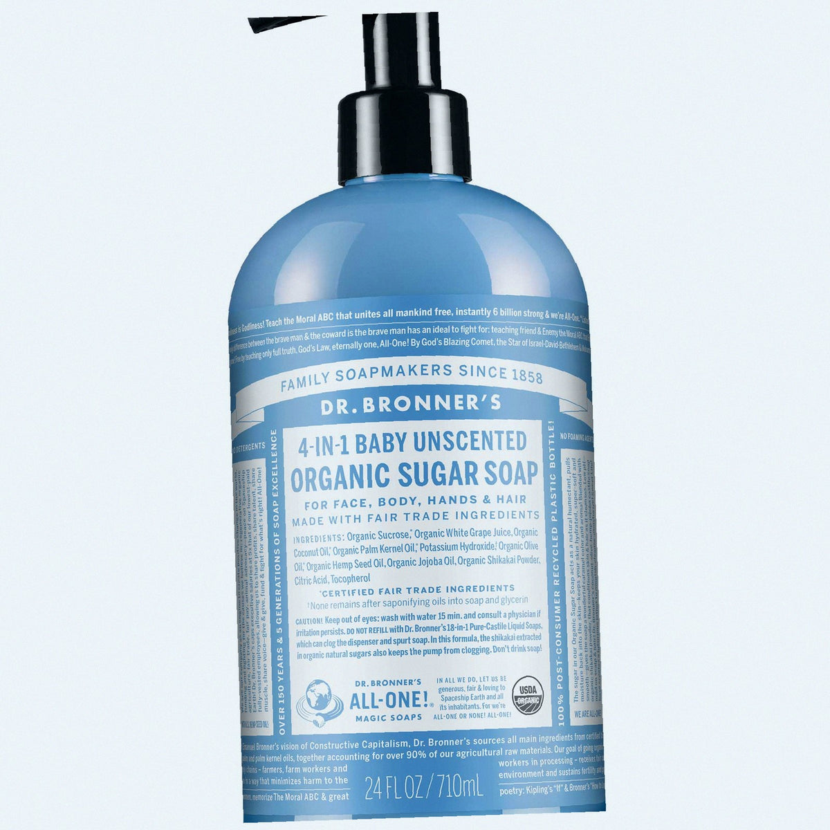 Unscented Organic Sugar Soap Creamy Body Wash