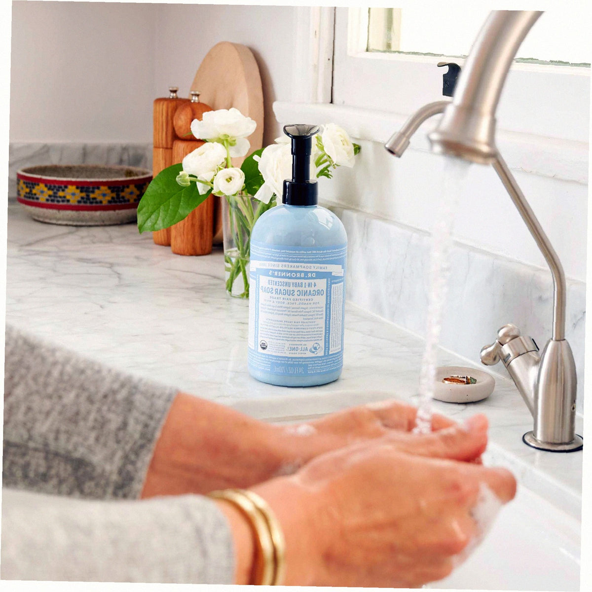 Unscented Organic Sugar Soap Creamy Body Wash