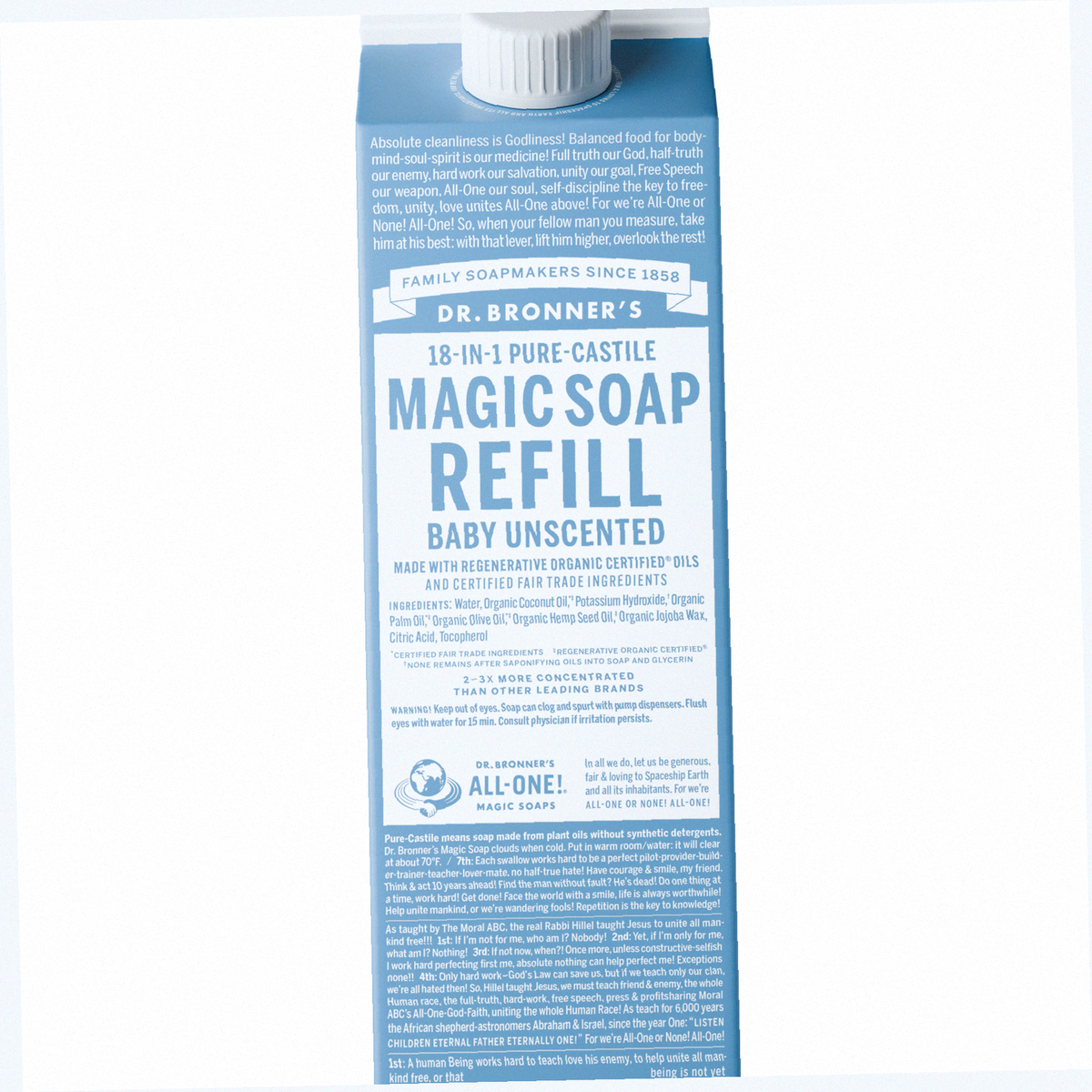 Unscented Pure-Castile Soap Refill Pouch Eco Refill