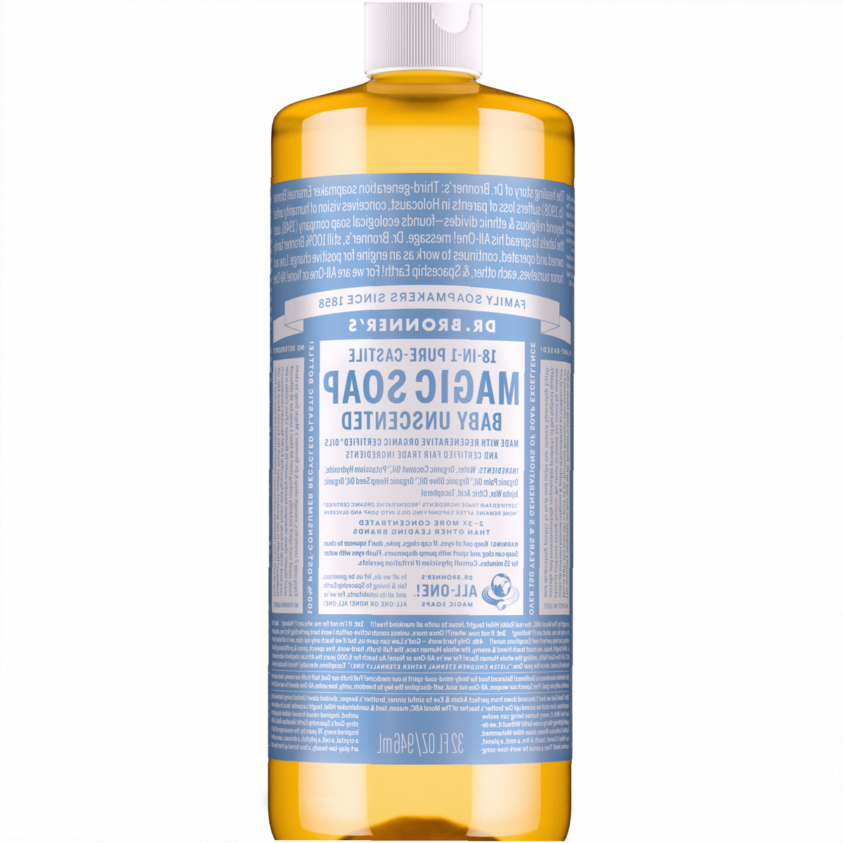 Unscented Pure-Castile Liquid Soap for Body & Hands
