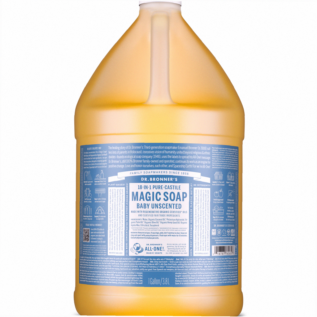 Unscented Pure-Castile Liquid Soap for Body & Hands