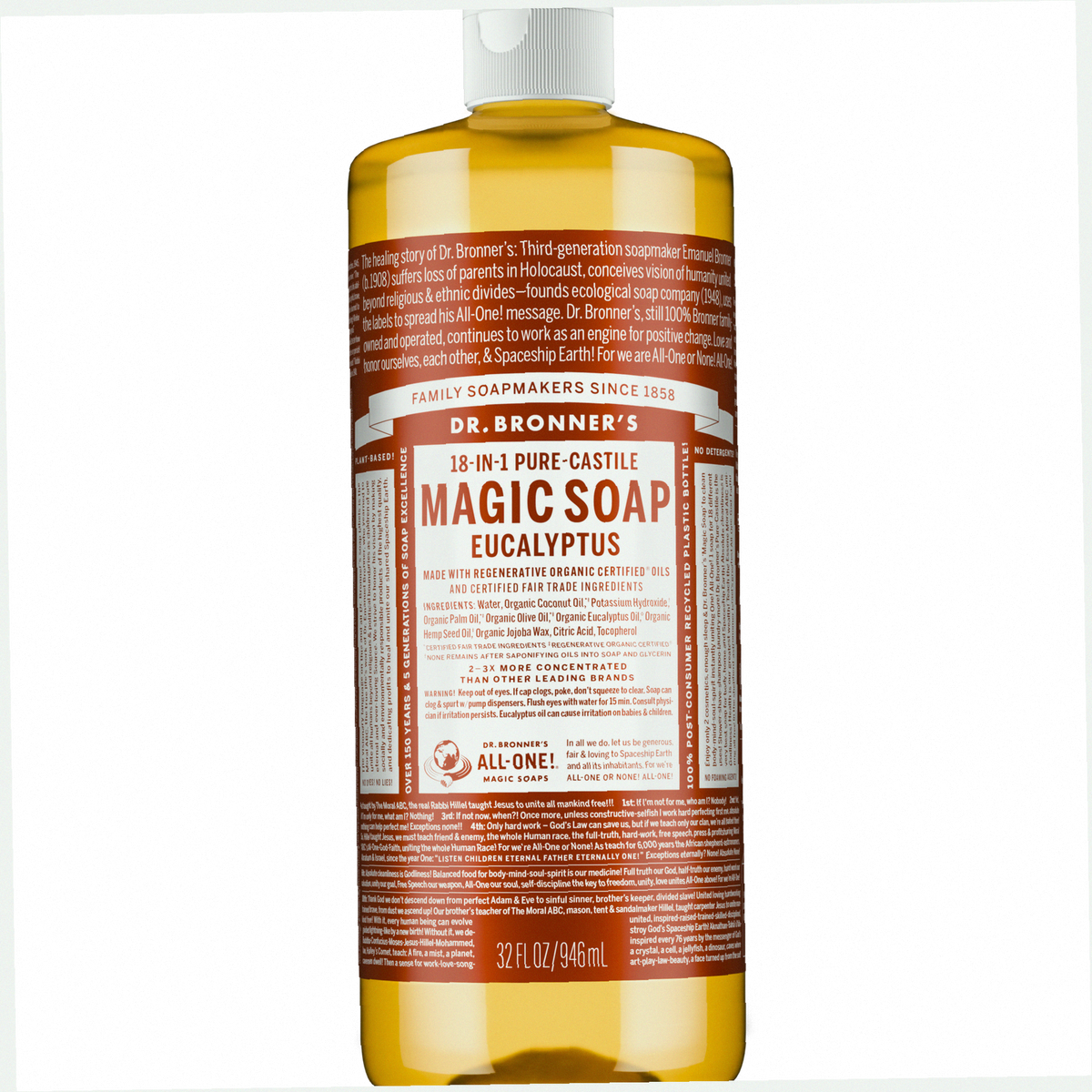 Eucalyptus Pure-Castile Liquid Soap for Body & Hands