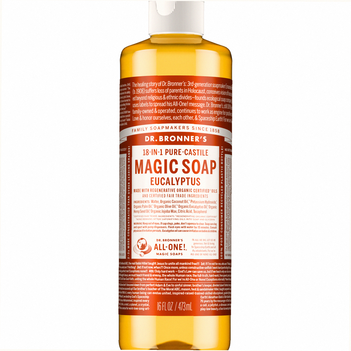 Eucalyptus Pure-Castile Liquid Soap for Body & Hands