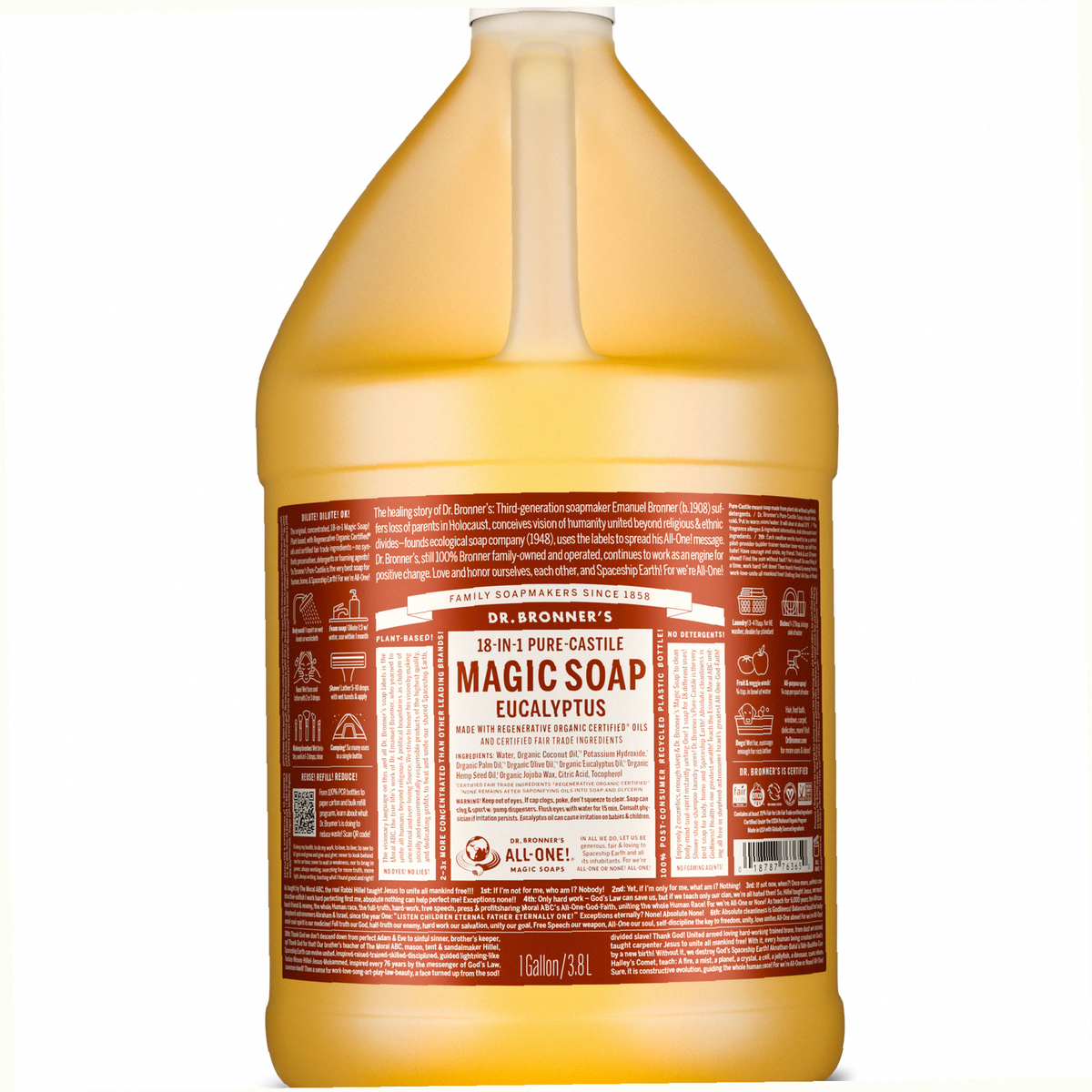Eucalyptus Pure-Castile Liquid Soap for Body & Hands