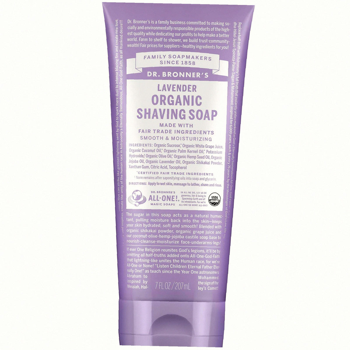 Lavender Organic Shaving Soap Bar Traditional Lather