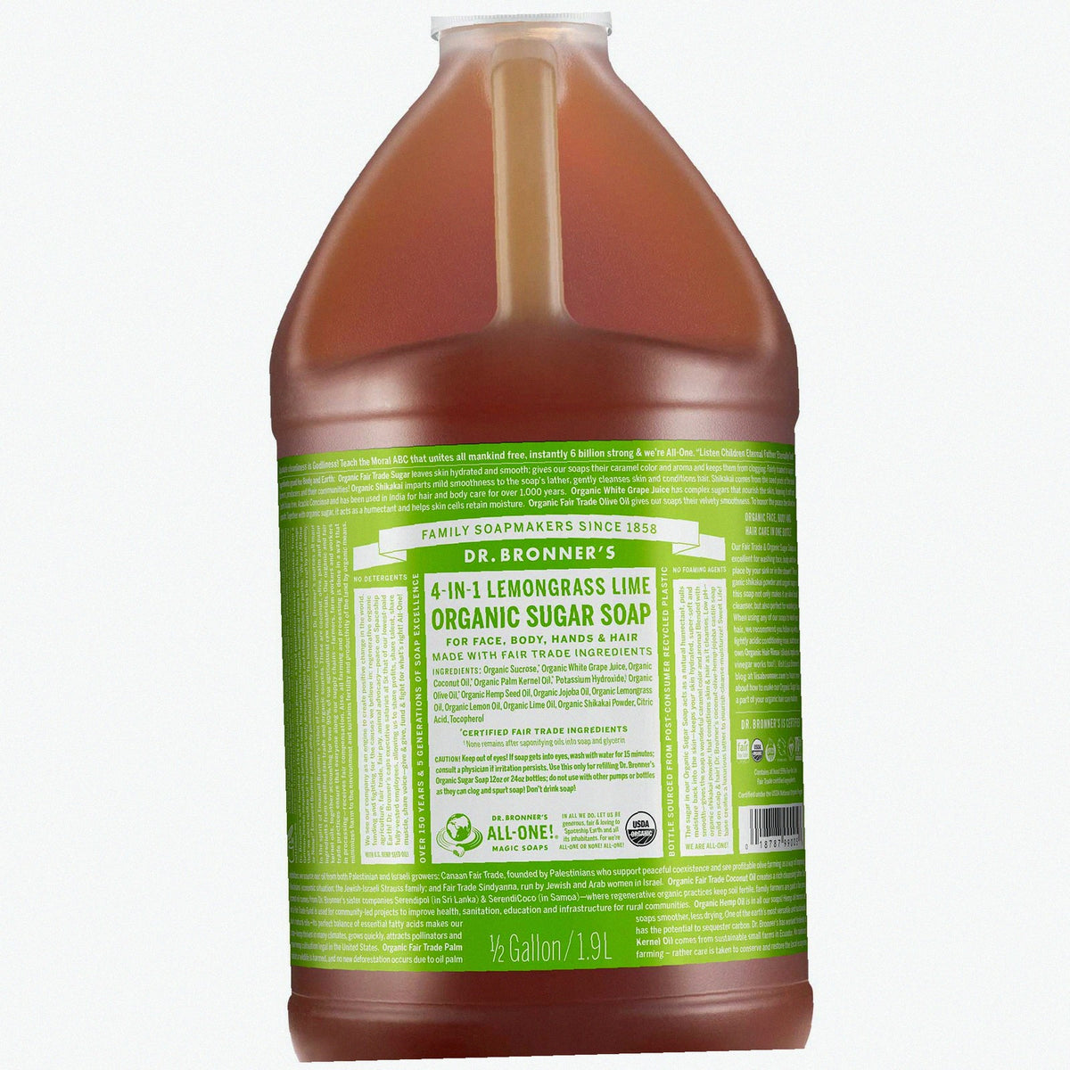 Lemongrass Organic Sugar Soap Creamy Body Wash