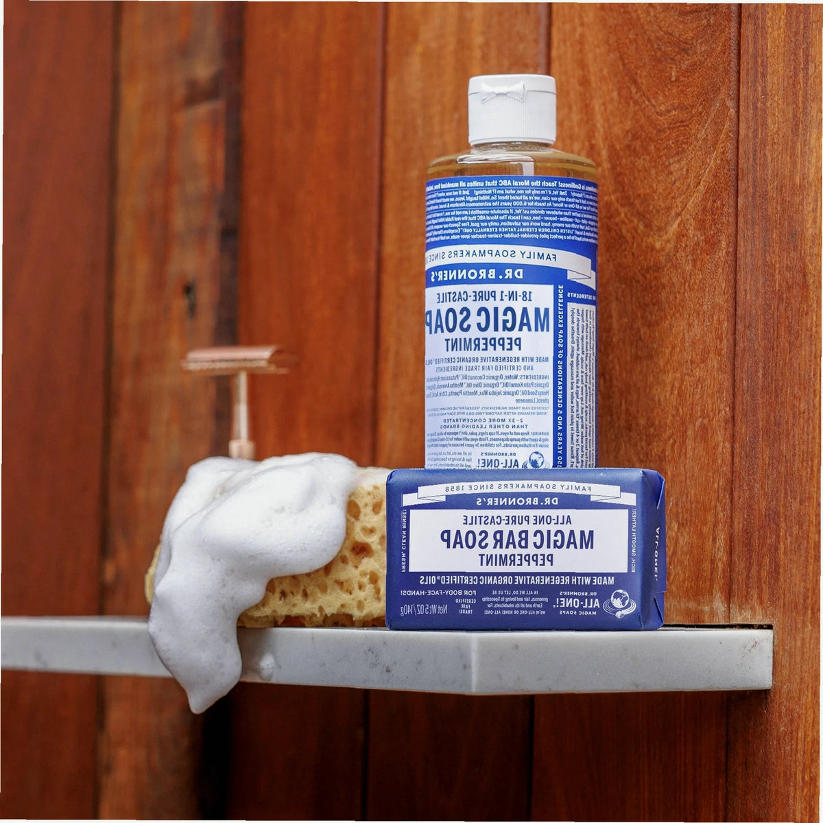 Peppermint Pure-Castile Bar Soap Natural Hand Cleanser