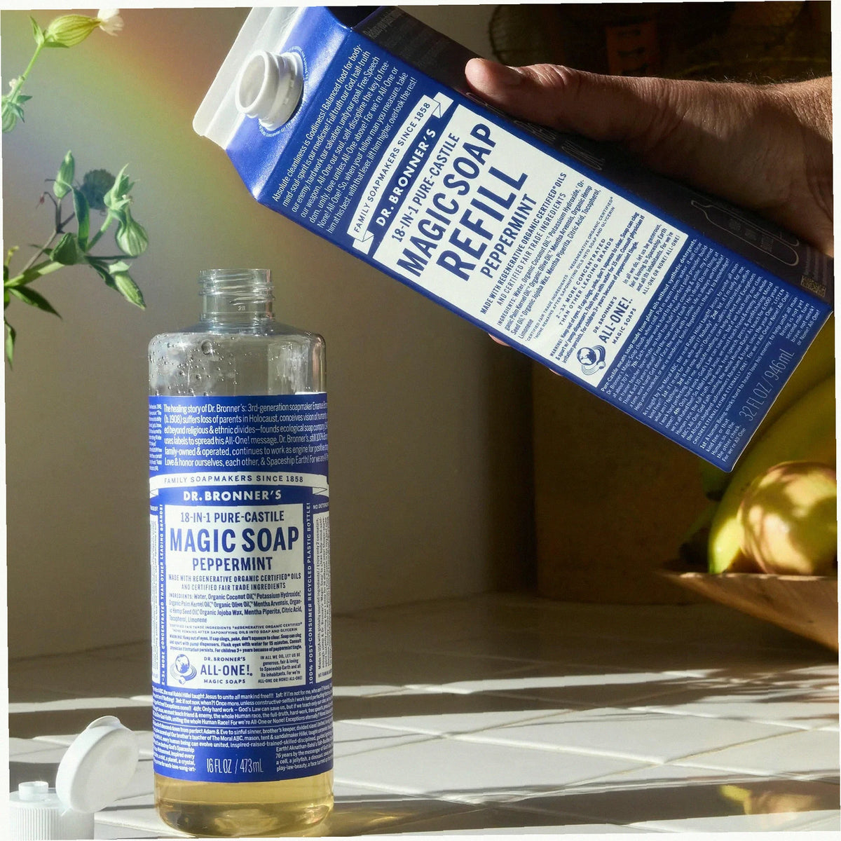 Peppermint Pure-Castile Soap Refill Pouch Eco Refill