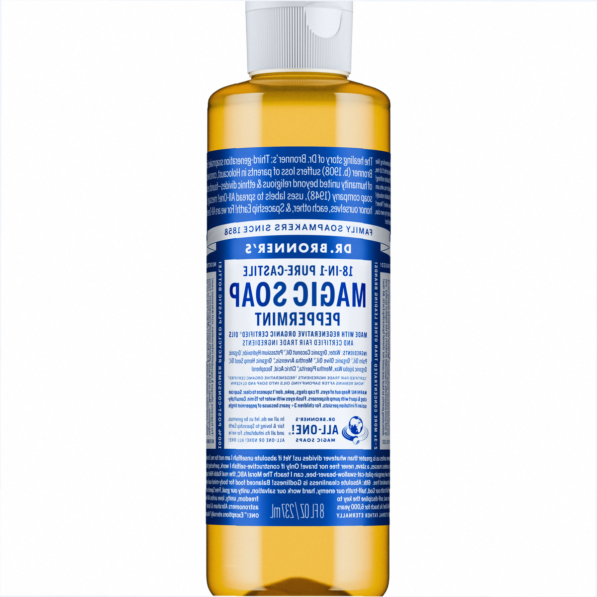 Peppermint Pure-Castile Liquid Soap for Body & Hands