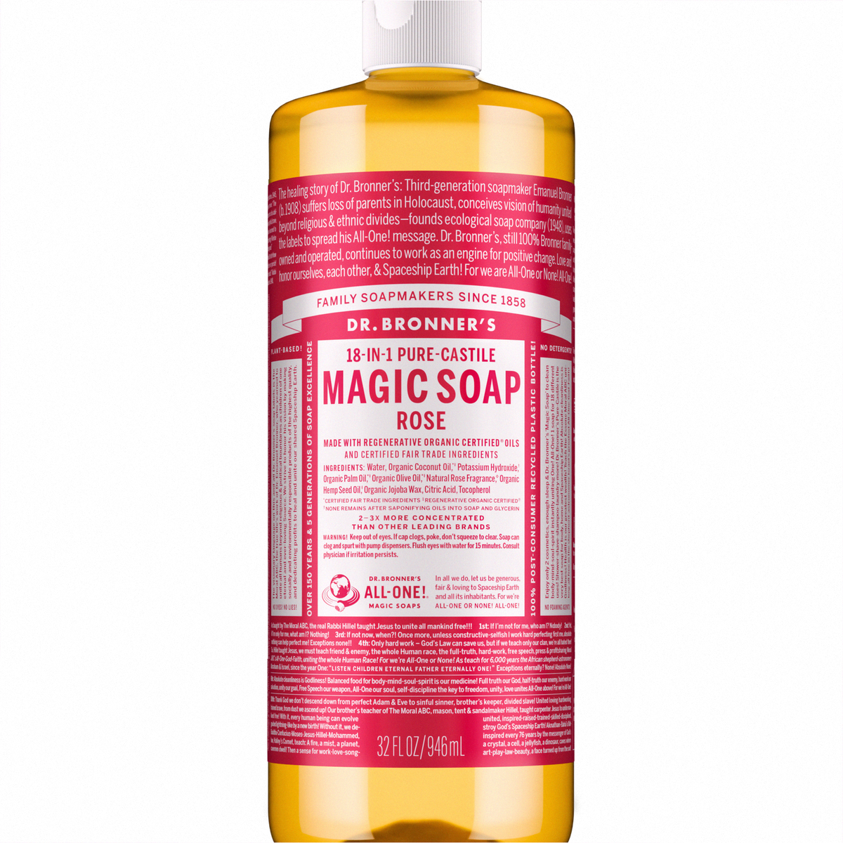 Rose Pure-Castile Liquid Soap for Body & Hands
