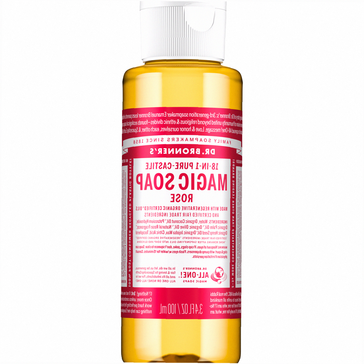 Rose Pure-Castile Liquid Soap for Body & Hands