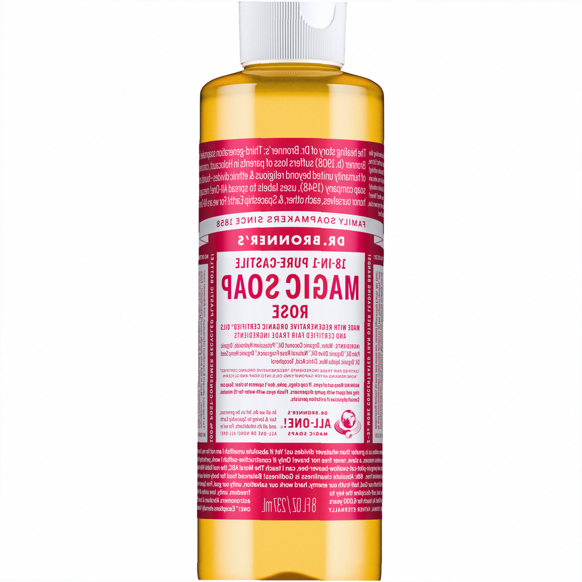 Rose Pure-Castile Liquid Soap for Body & Hands