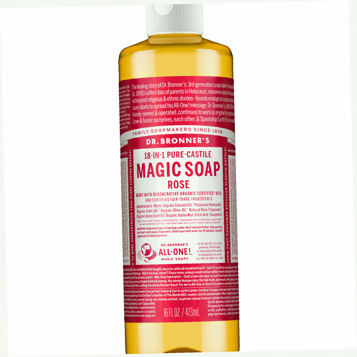 Rose Pure-Castile Liquid Soap for Body & Hands