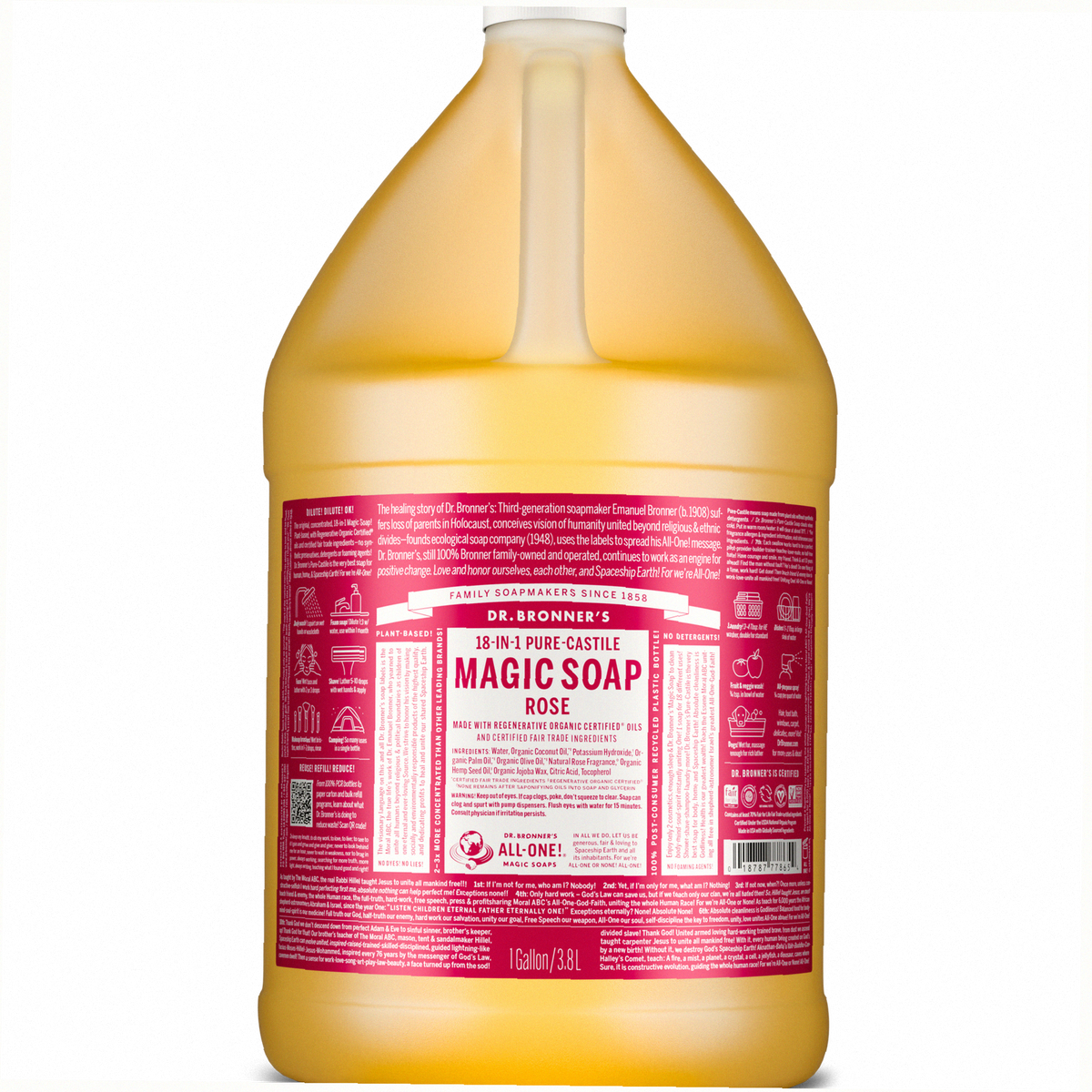 Rose Pure-Castile Liquid Soap for Body & Hands