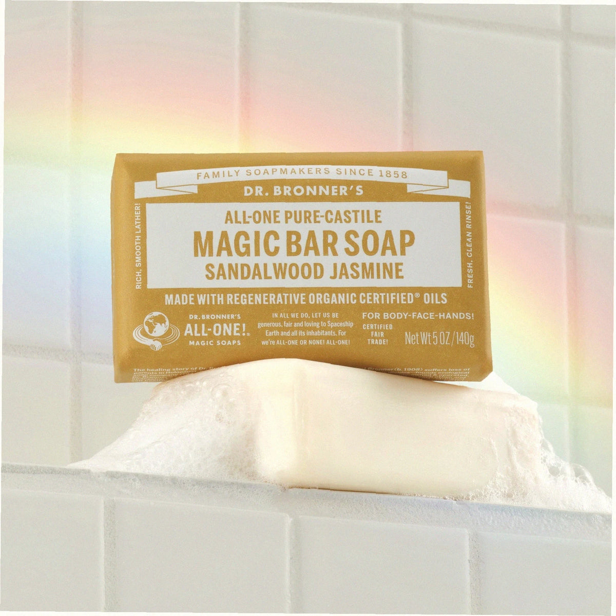 Sandalwood Jasmine Pure-Castile Bar Soap Natural Hand Cleanser