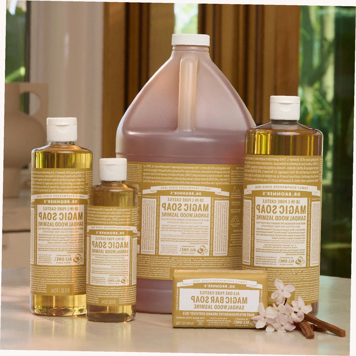 Sandalwood Jasmine Pure-Castile Bar Soap Natural Hand Cleanser