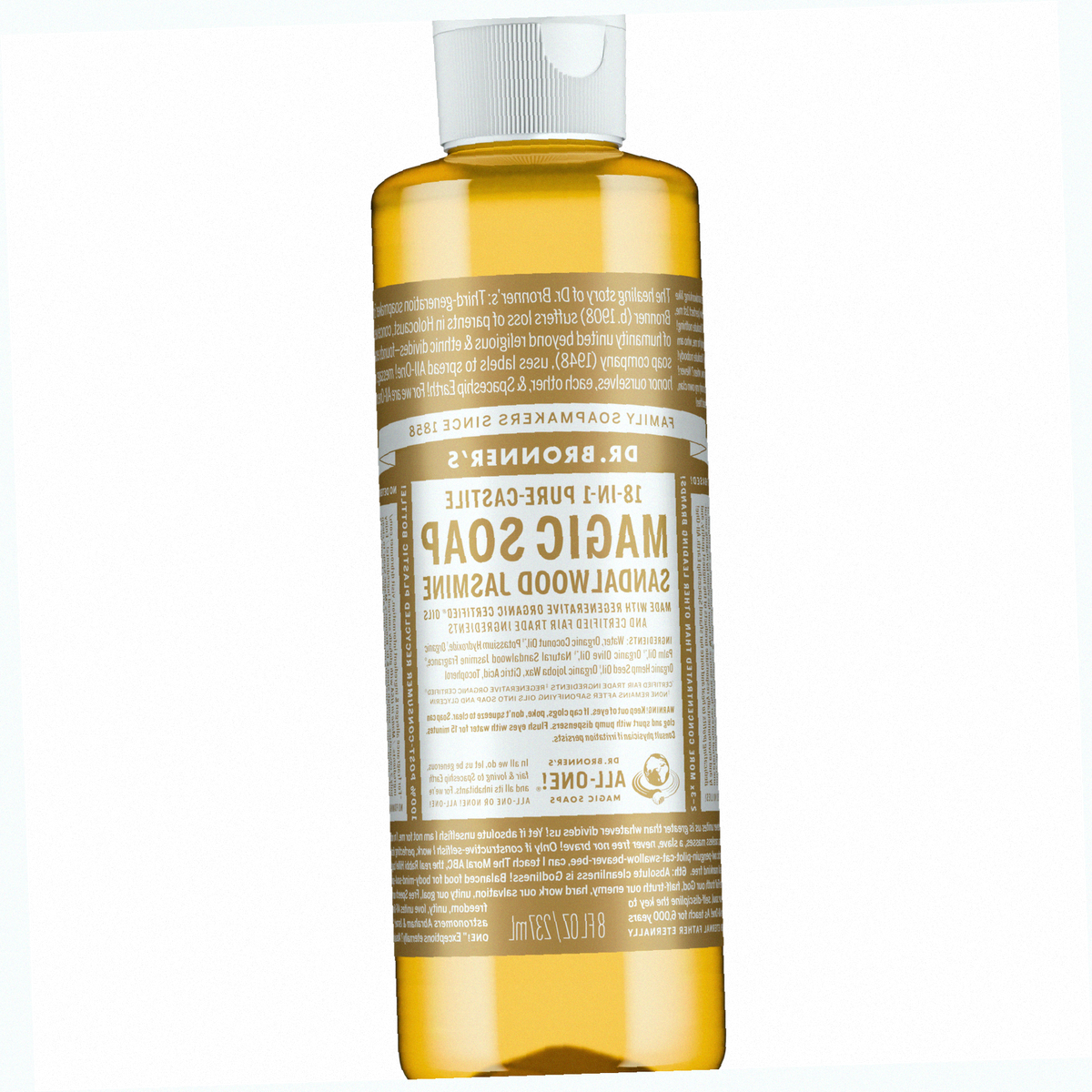 Sandalwood Jasmine Pure-Castile Liquid Soap for Body & Hands
