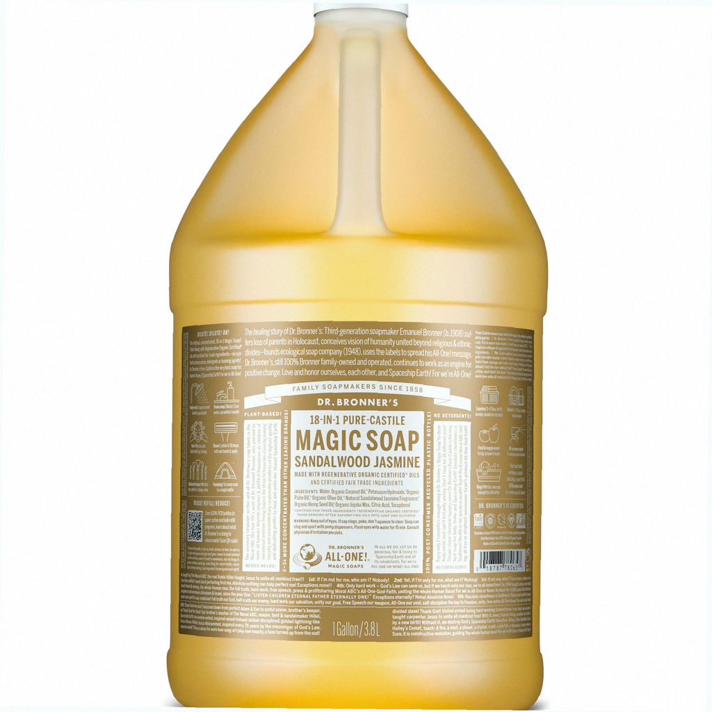 Sandalwood Jasmine Pure-Castile Liquid Soap for Body & Hands