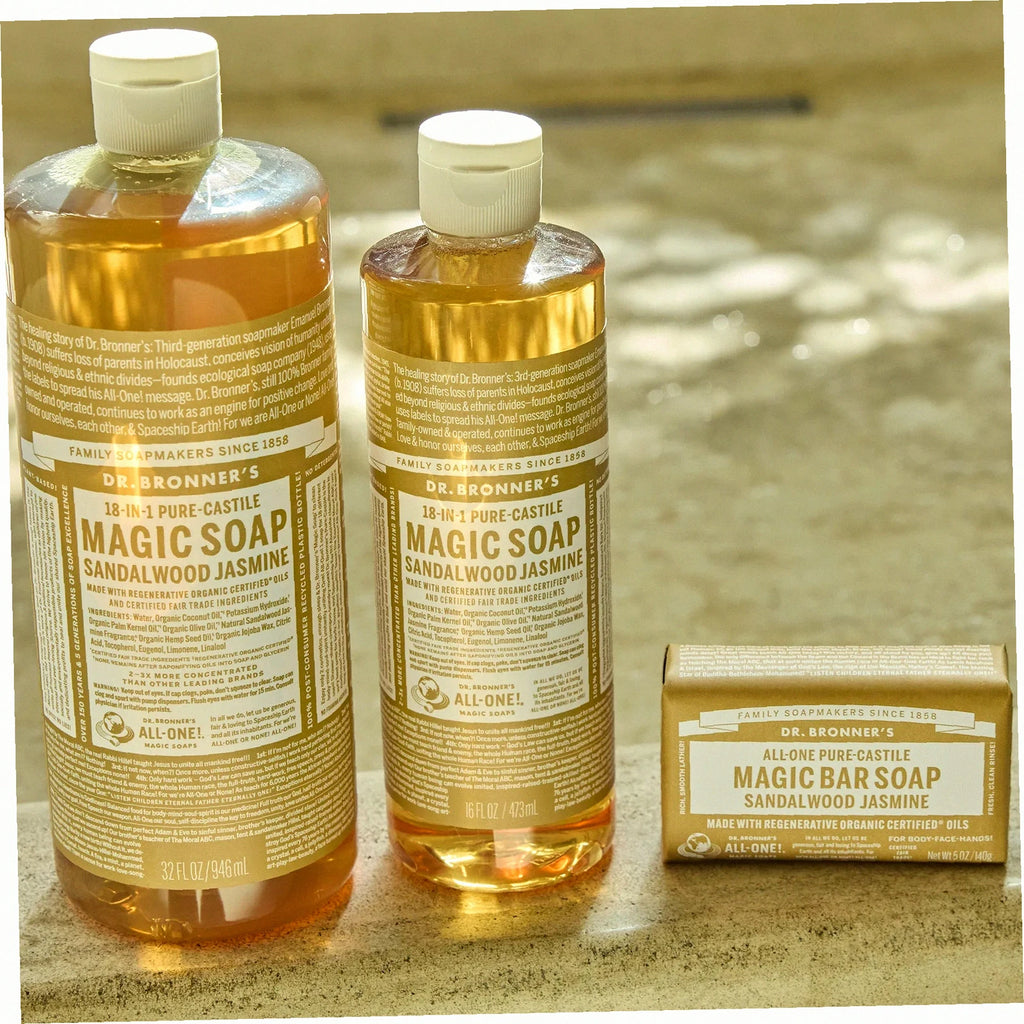 Sandalwood Jasmine Pure-Castile Liquid Soap for Body & Hands