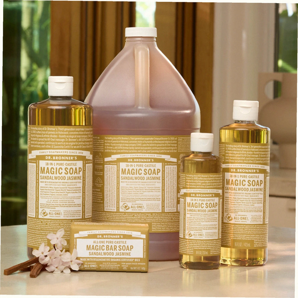 Sandalwood Jasmine Pure-Castile Liquid Soap for Body & Hands