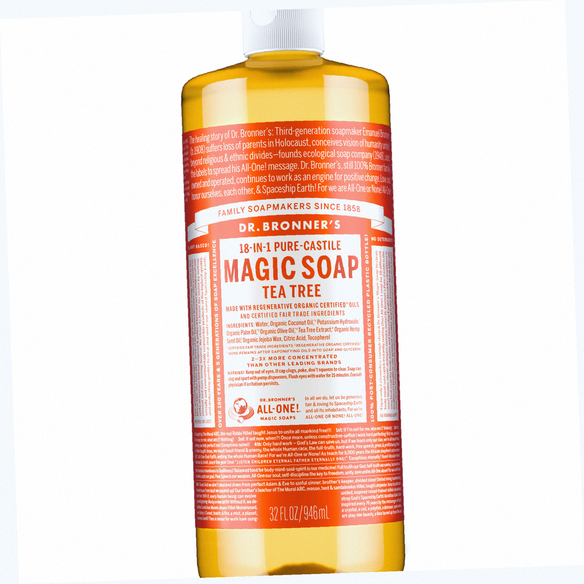 Tea Tree Pure-Castile Liquid Soap for Body & Hands